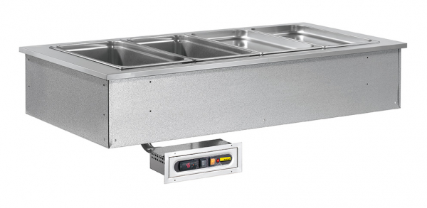 Bain Marie SOUL-RED Wasserbefüllung, GN 2/1 Einbauwanne, 844x650x290mm